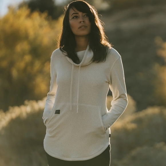 deso Tops - Deso Hand Crafted Cowl Neck Fleece Pullover